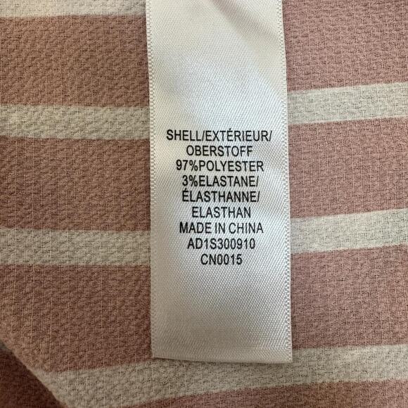 Adrianna Papell Blouse | Pink and White Stripe | Size Medium | Vertical Striped - Picture 4 of 4